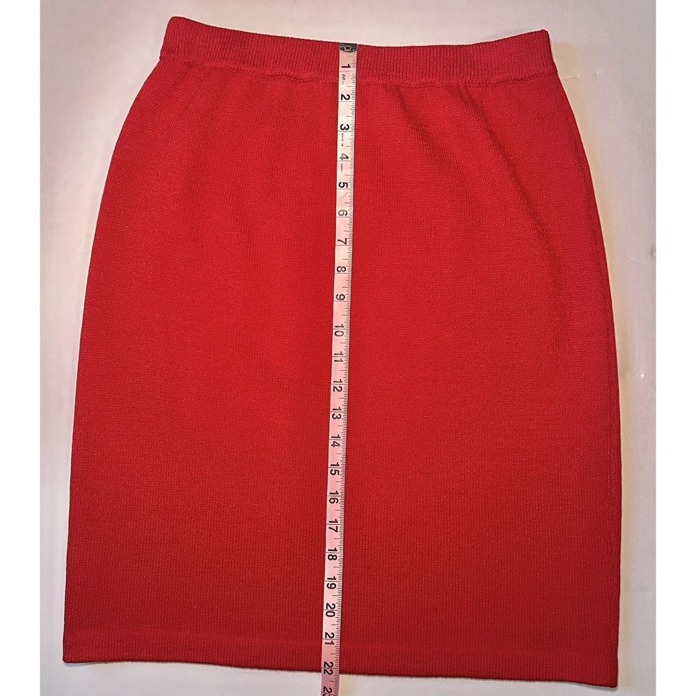 St. John Collection Red Santana Knit Pencil Pull On Skirt by Marie Gray Size: 6 - Picture 6 of 6